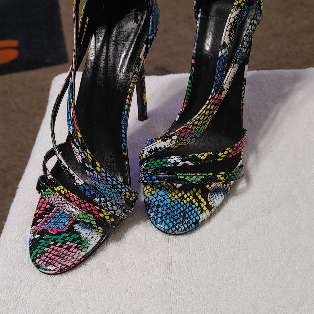 Multicolor Strappy High Heels
